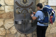 Harriet at the wine fountain  Sept 15